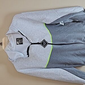 Lightweight grey hooded jacket